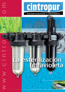 Catálogos CINTROPUR. Filtros Ultravioleta Esterilización Ultravioleta de agua CINTROPUR